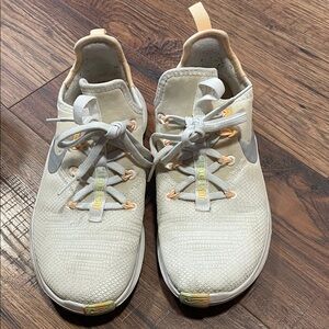 Nike Cream and Orange Athletic Shoes